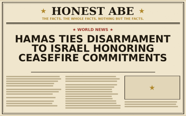 Hamas Ties Disarmament to Israel Honoring Ceasefire Commitments