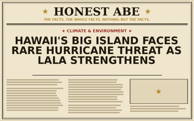 Hawaii’s Big Island Faces Rare Hurricane Threat as Lala Strengthens