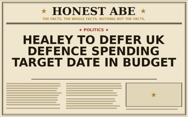 Healey to Defer UK Defence Spending Target Date in Budget