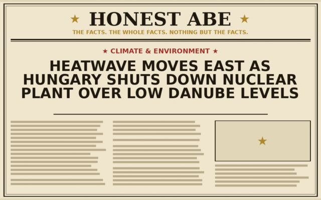 Heatwave Moves East as Hungary Shuts Down Nuclear Plant Over Low Danube Levels