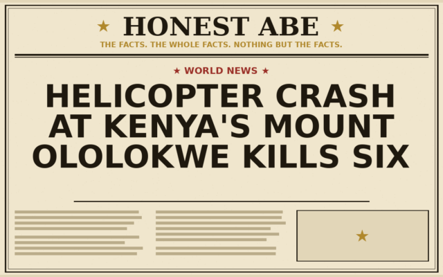 Helicopter Crash at Kenya’s Mount Ololokwe Kills Six