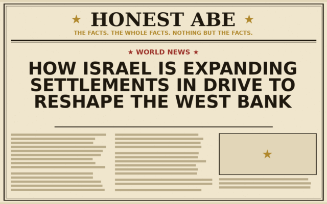 How Israel Is Expanding Settlements in Drive to Reshape the West Bank