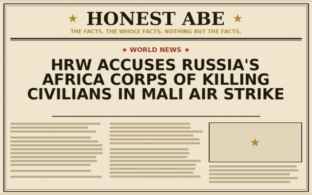 HRW Accuses Russia’s Africa Corps of Killing Civilians in Mali Air Strike