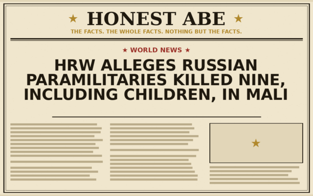 HRW Alleges Russian Paramilitaries Killed Nine, Including Children, in Mali