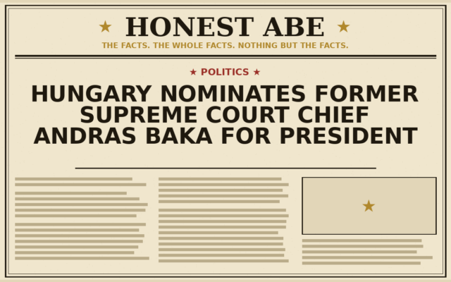 Hungary Nominates Former Supreme Court Chief Andras Baka for President