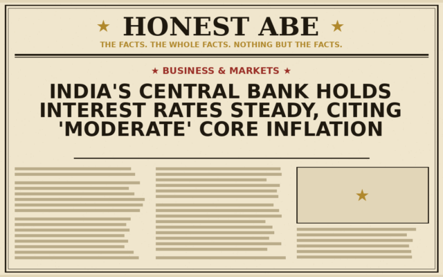 India’s Central Bank Holds Interest Rates Steady, Citing ‘Moderate’ Core Inflation