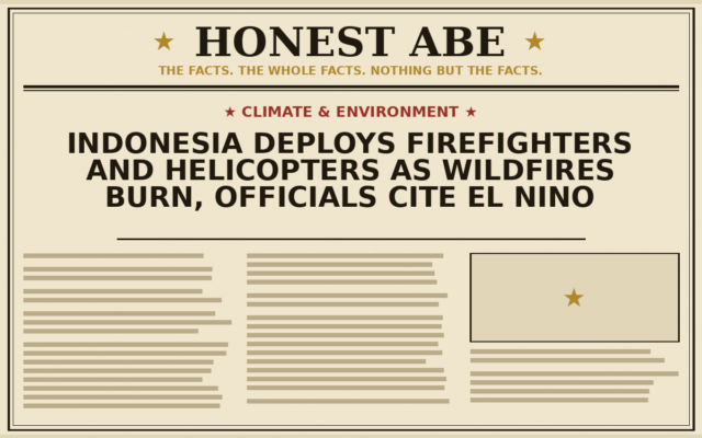 Indonesia Deploys Firefighters and Helicopters as Wildfires Burn, Officials Cite El Nino