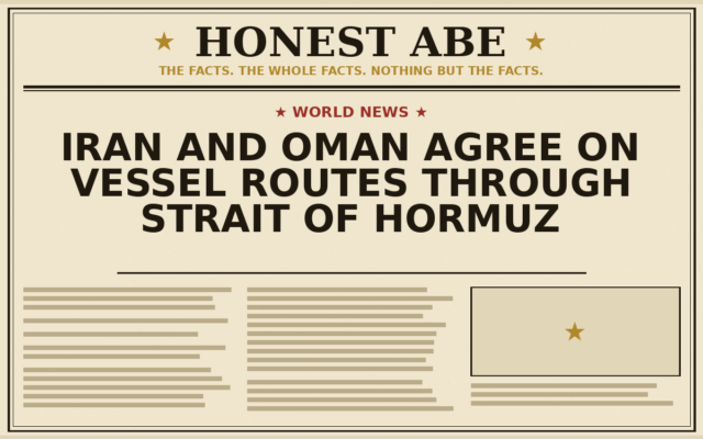 Iran and Oman Agree on Vessel Routes Through Strait of Hormuz