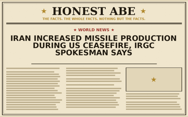 Iran Increased Missile Production During US Ceasefire, IRGC Spokesman Says