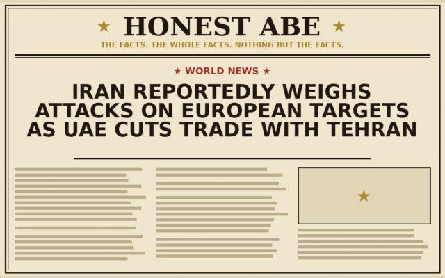 Iran Reportedly Weighs Attacks on European Targets as UAE Cuts Trade With Tehran