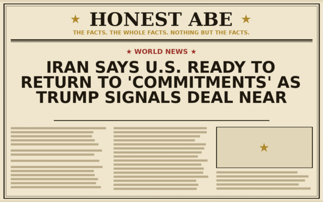 Iran Says U.S. Ready to Return to ‘Commitments’ as Trump Signals Deal Near