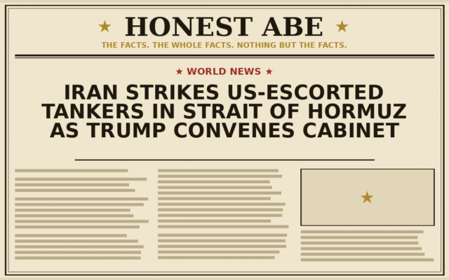 Iran Strikes US-Escorted Tankers in Strait of Hormuz as Trump Convenes Cabinet