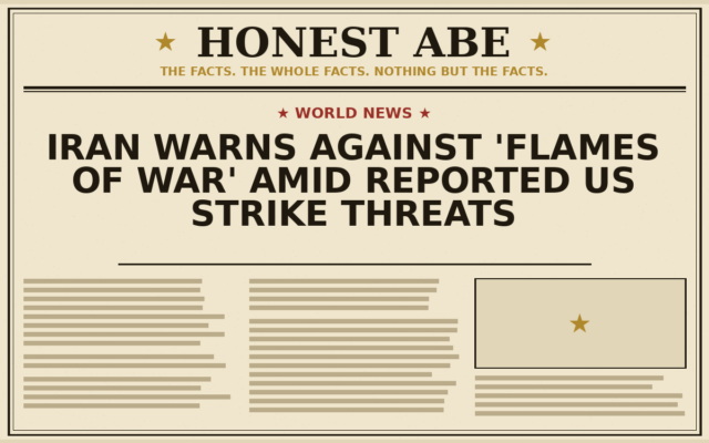 Iran Warns Against ‘Flames of War’ Amid Reported US Strike Threats