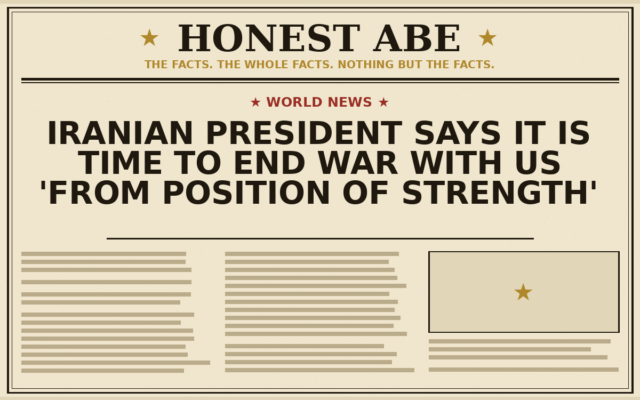 Iranian President Says It Is Time to End War With US ‘From Position of Strength’