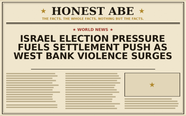 Israel Election Pressure Fuels Settlement Push as West Bank Violence Surges