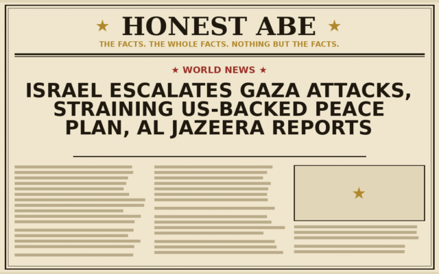 Israel Escalates Gaza Attacks, Straining US-Backed Peace Plan, Al Jazeera Reports