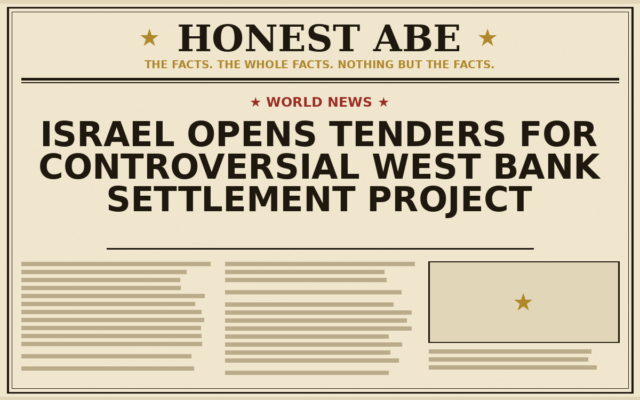 Israel Opens Tenders for Controversial West Bank Settlement Project