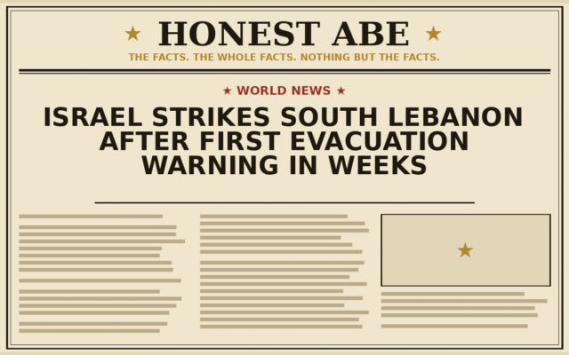 Israel Strikes South Lebanon After First Evacuation Warning in Weeks