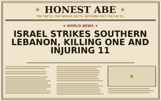 Israel Strikes Southern Lebanon, Killing One and Injuring 11