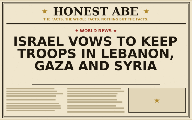 Israel Vows to Keep Troops in Lebanon, Gaza and Syria