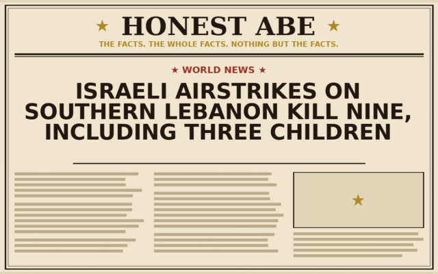 Israeli Airstrikes on Southern Lebanon Kill Nine, Including Three Children