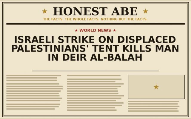 Israeli Strike on Displaced Palestinians’ Tent Kills Man in Deir al-Balah