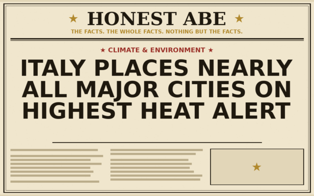 Italy Places Nearly All Major Cities on Highest Heat Alert