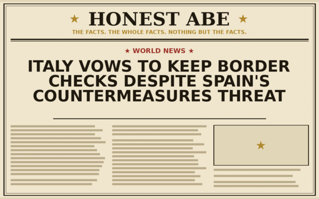 Italy Vows to Keep Border Checks Despite Spain’s Countermeasures Threat