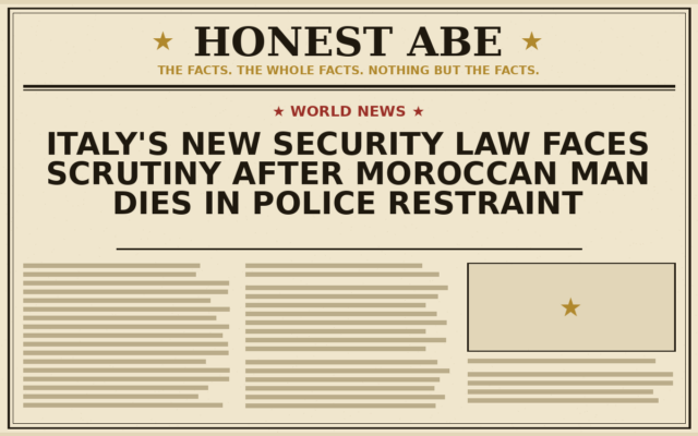 Italy’s New Security Law Faces Scrutiny After Moroccan Man Dies in Police Restraint