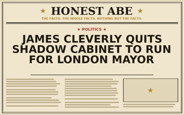 James Cleverly Quits Shadow Cabinet to Run for London Mayor
