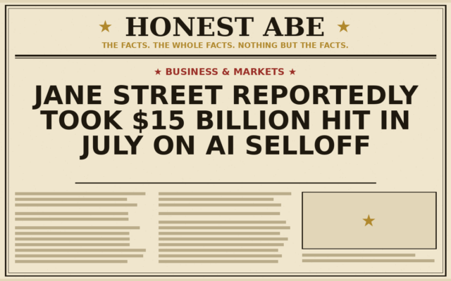 Jane Street Reportedly Took $15 Billion Hit in July on AI Selloff
