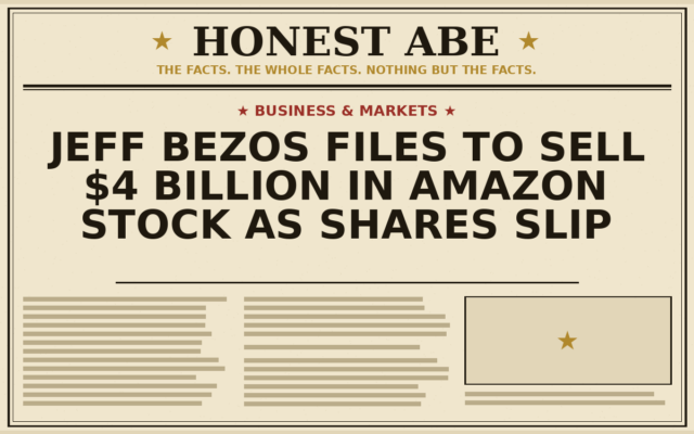 Jeff Bezos Files to Sell $4 Billion in Amazon Stock as Shares Slip
