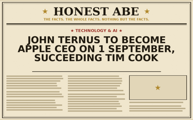 John Ternus to Become Apple CEO on 1 September, Succeeding Tim Cook