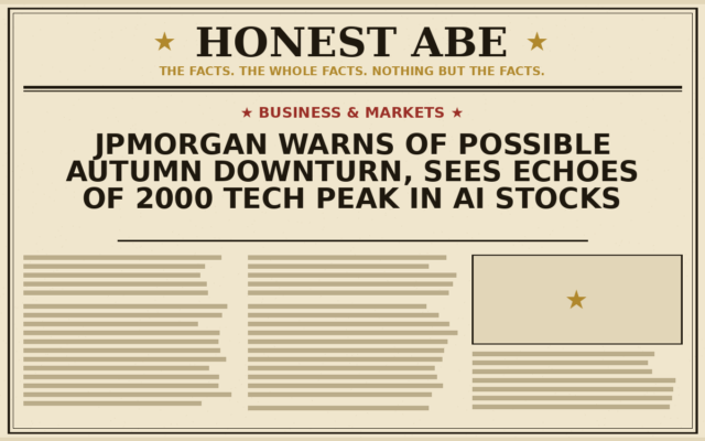 JPMorgan Warns of Possible Autumn Downturn, Sees Echoes of 2000 Tech Peak in AI Stocks