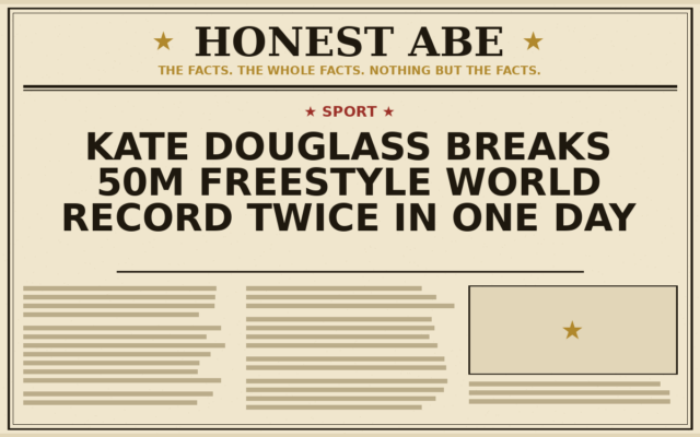 Kate Douglass Breaks 50m Freestyle World Record Twice in One Day