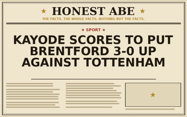 Kayode scores to put Brentford 3-0 up against Tottenham