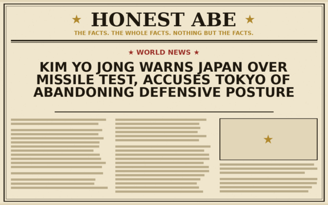 Kim Yo Jong Warns Japan Over Missile Test, Accuses Tokyo of Abandoning Defensive Posture