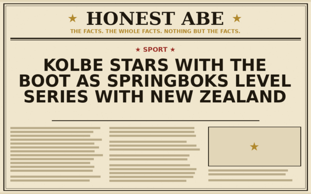 Kolbe Stars With the Boot as Springboks Level Series With New Zealand