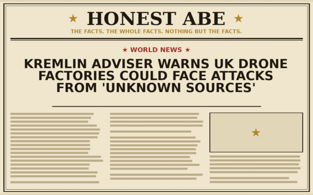 Kremlin Adviser Warns UK Drone Factories Could Face Attacks From ‘Unknown Sources’