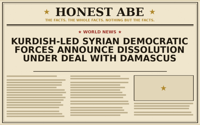 Kurdish-Led Syrian Democratic Forces Announce Dissolution Under Deal With Damascus