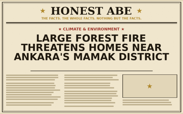 Large Forest Fire Threatens Homes Near Ankara’s Mamak District