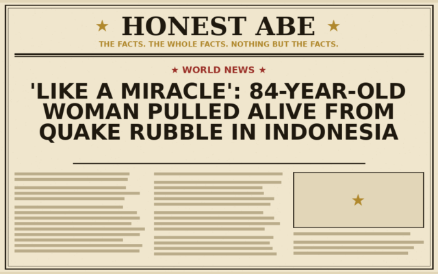 ‘Like a Miracle’: 84-Year-Old Woman Pulled Alive From Quake Rubble in Indonesia