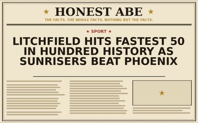 Litchfield Hits Fastest 50 in Hundred History as SunRisers Beat Phoenix