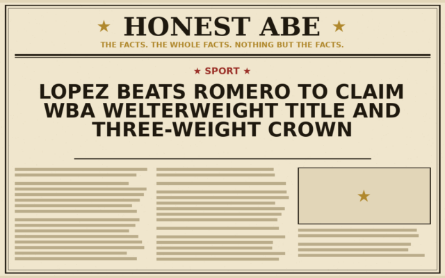 Lopez Beats Romero to Claim WBA Welterweight Title and Three-Weight Crown