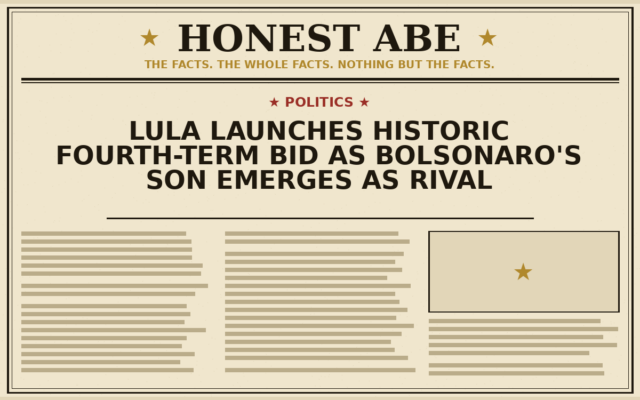 Lula Launches Historic Fourth-Term Bid as Bolsonaro’s Son Emerges as Rival