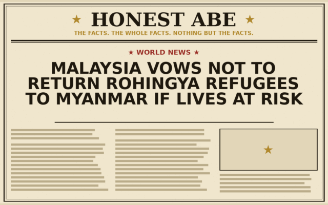 Malaysia Vows Not to Return Rohingya Refugees to Myanmar if Lives at Risk