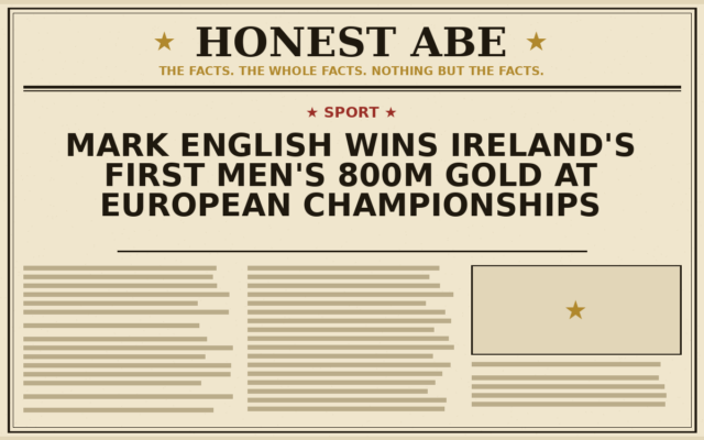 Mark English Wins Ireland’s First Men’s 800m Gold at European Championships