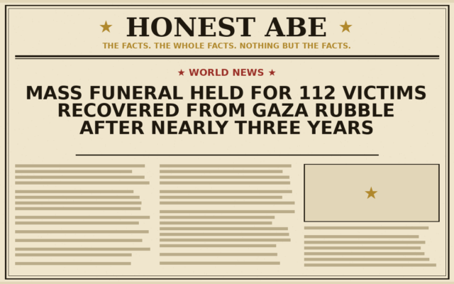 Mass Funeral Held for 112 Victims Recovered From Gaza Rubble After Nearly Three Years