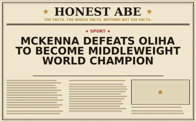 McKenna defeats Oliha to become middleweight world champion
