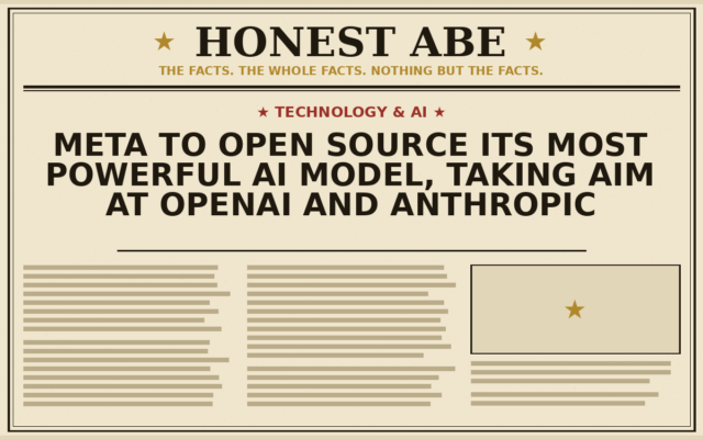Meta to Open Source Its Most Powerful AI Model, Taking Aim at OpenAI and Anthropic